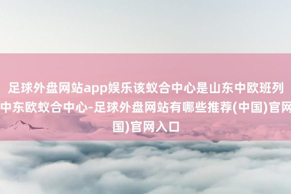 足球外盘网站app娱乐该蚁合中心是山东中欧班列首个中东欧蚁合中心-足球外盘网站有哪些推荐(中国)官网入口