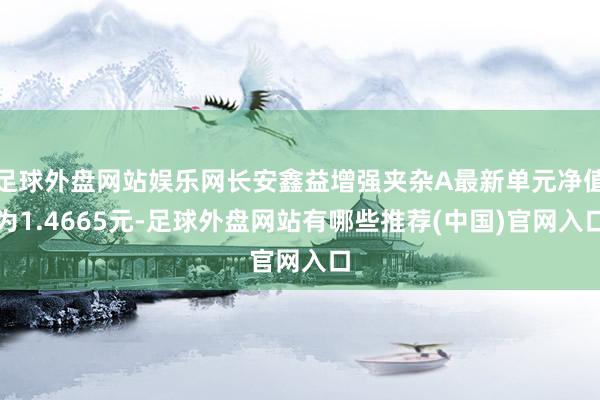 足球外盘网站娱乐网长安鑫益增强夹杂A最新单元净值为1.4665元-足球外盘网站有哪些推荐(中国)官网入口