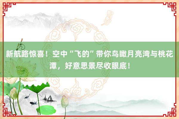 新航路惊喜！空中“飞的”带你鸟瞰月亮湾与桃花潭，好意思景尽收眼底！