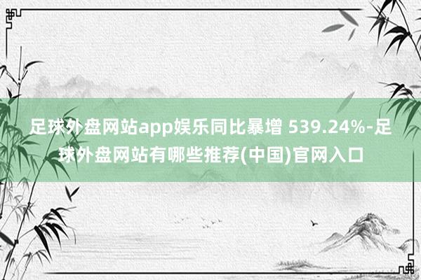 足球外盘网站app娱乐同比暴增 539.24%-足球外盘网站有哪些推荐(中国)官网入口