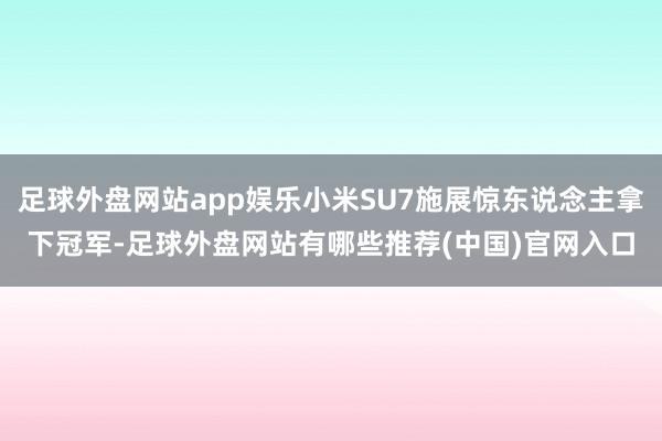 足球外盘网站app娱乐小米SU7施展惊东说念主拿下冠军-足球外盘网站有哪些推荐(中国)官网入口