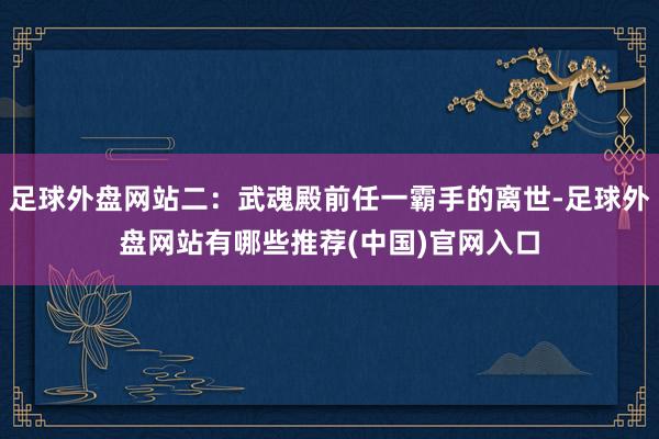 足球外盘网站二：武魂殿前任一霸手的离世-足球外盘网站有哪些推荐(中国)官网入口