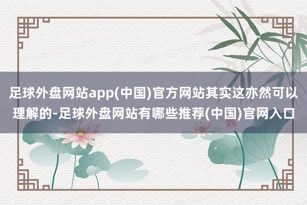 足球外盘网站app(中国)官方网站其实这亦然可以理解的-足球外盘网站有哪些推荐(中国)官网入口