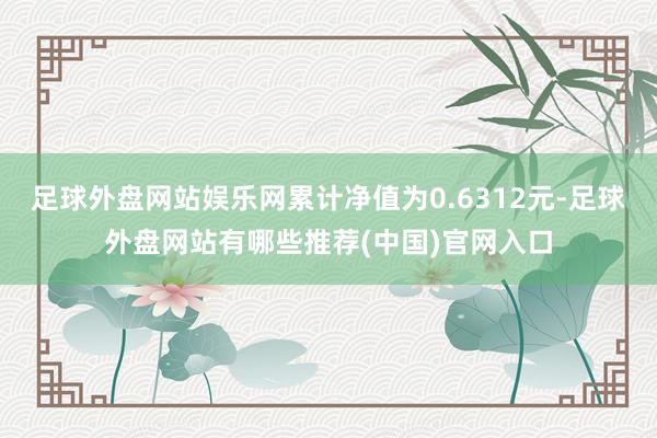 足球外盘网站娱乐网累计净值为0.6312元-足球外盘网站有哪些推荐(中国)官网入口