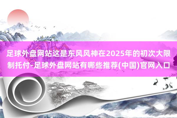 足球外盘网站这是东风风神在2025年的初次大限制托付-足球外盘网站有哪些推荐(中国)官网入口