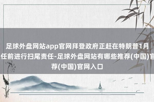 足球外盘网站app官网拜登政府正赶在特朗普1月20日上任前进行扫尾责任-足球外盘网站有哪些推荐(中国)官网入口